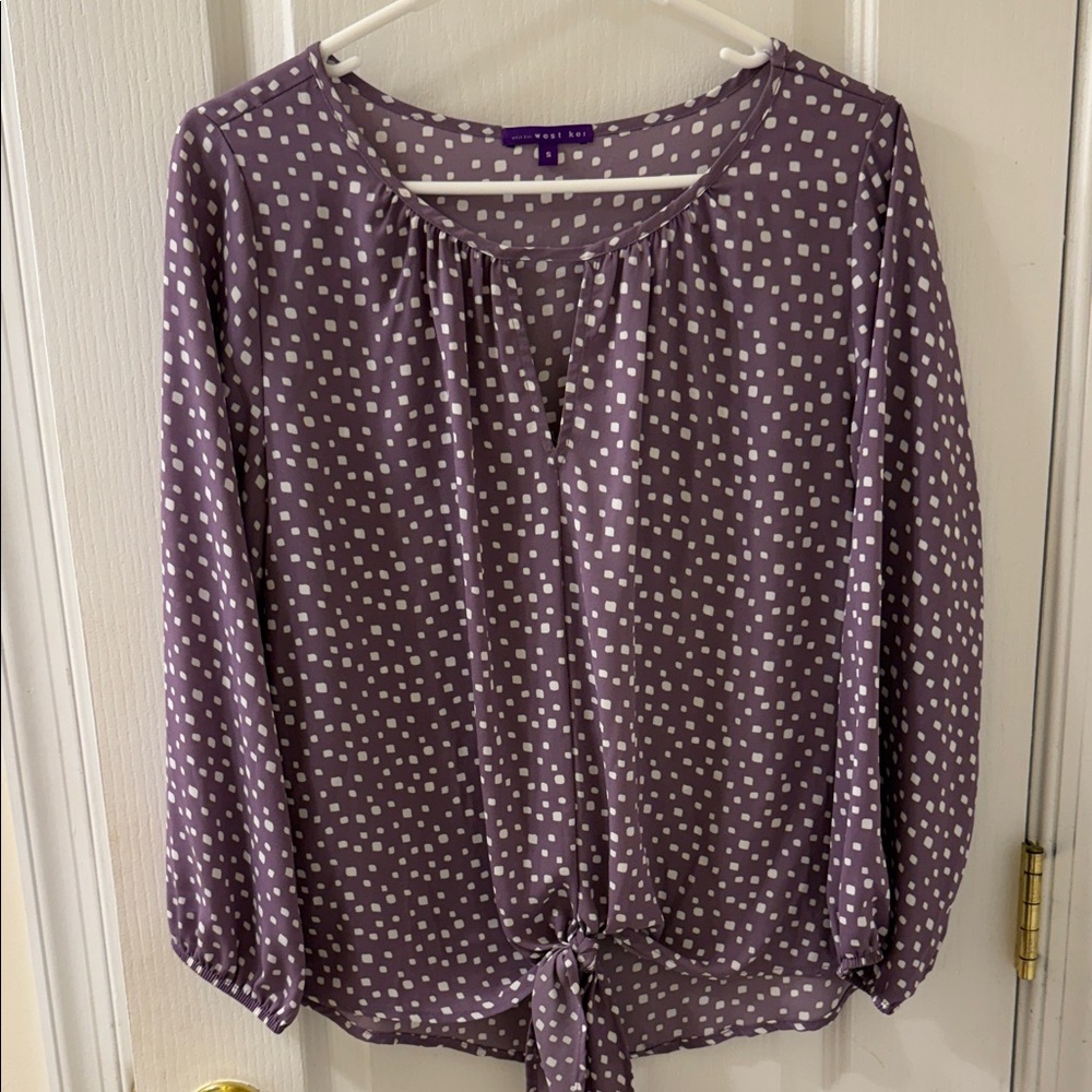 West Kei Lavender Polka Dot Blouse